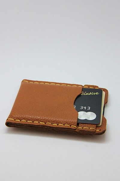 Argentum Look Handmade Genuine Leather Tan Card Holder