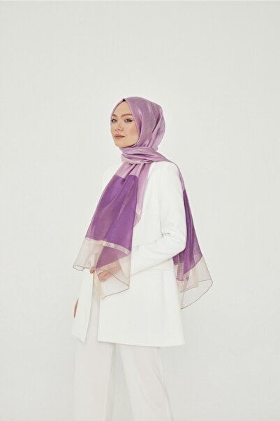 ARMANDA Silk Double Color Shawl - Lilac-Lilac