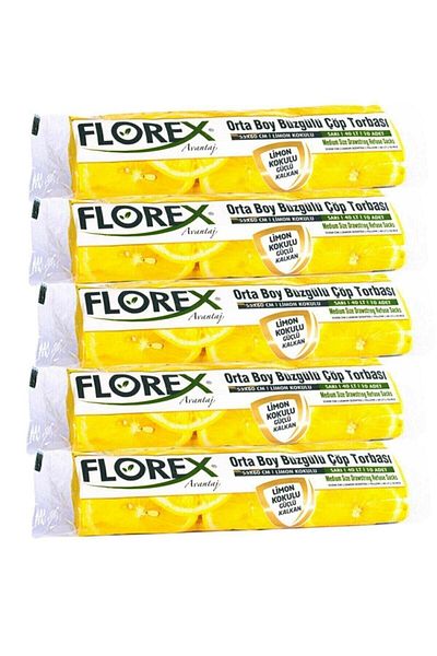 Florex Drawstring Medium Size Garbage Bag Advantage Series 5 Rolls Lemon Scented