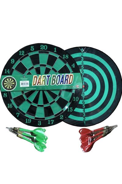 BULDUK Dart Board Çift Taraflı Dart Tahtası Büyük Boy Yeşil