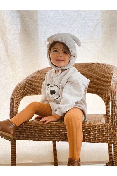 Little Ya Ya Love Teddy Bear Two Thread Rosette Hat Romper Set