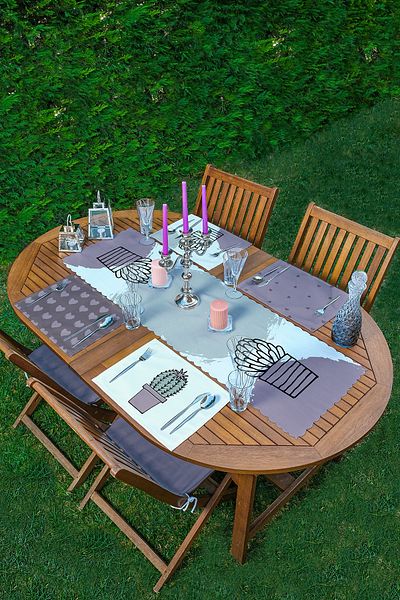 Realhomes Set 4+1 Heart & Cactus Special Design American Service & Runner