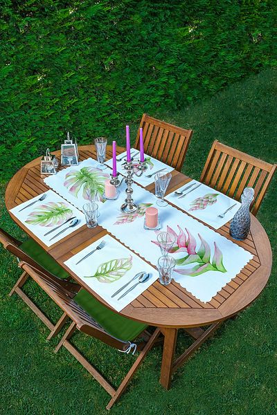 Realhomes 4+1 Exotic Leaf Designed American Service & Runner Set