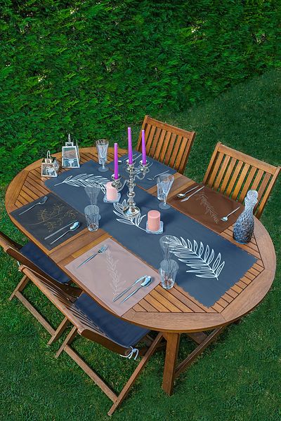 Realhomes 4+1 Set de servicii americane cu pene pentru podea, colorate