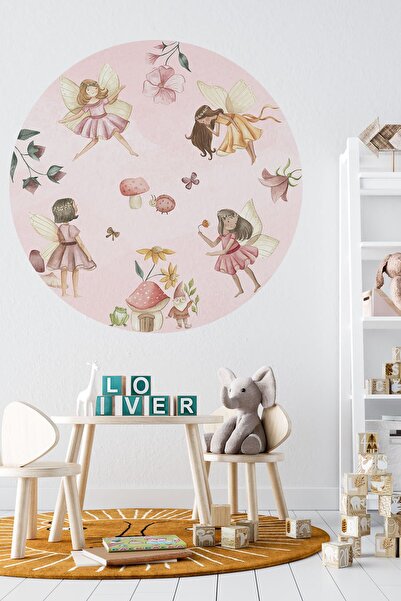 TUGİBU Yuvarlak Daire Pembe Duvar Stickeri