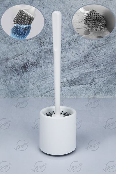 vipgross Rotunda Skf-01/albă perie antibacteriană din silicon pentru scaun de toaletă - M2