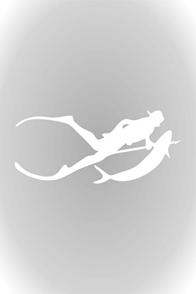 Maral Grup Autocolant Oto Dalgıç Scuba Diving pentru Parbriz Alb 20 X 9 Cm