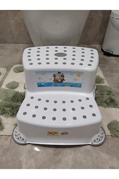 4KİDS Kaydırmaz Çocuk Taburesi Çift Basamaklı Çocuk Basamak Çocuk Klozet Adaptörü Tuvalet Alıştırma