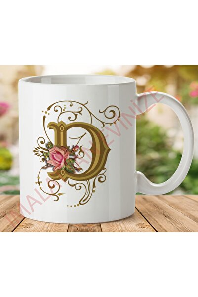 ART HEDİYE كوب مطبوع عليه حرف D على الجانبين