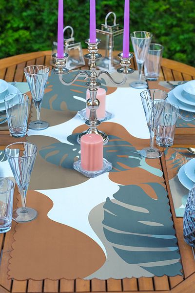 Realhomes 4+1 Tropical Leaf Special Design American Service & Runner Set