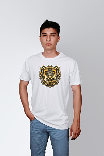 ErTaPassage Cyborg alb cu imprimeu bărbați tricou - T7320035