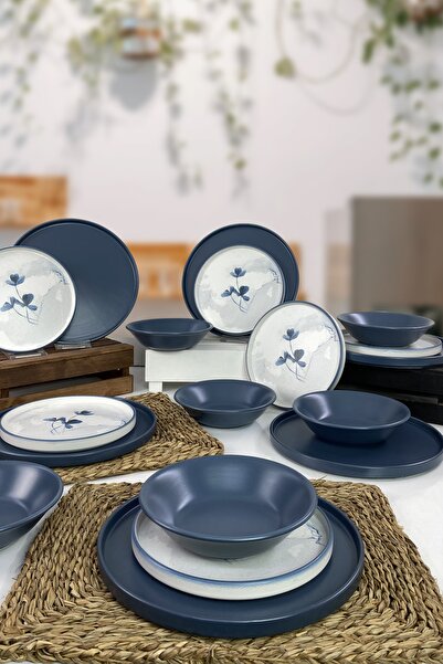 Keramika 18 Parça 6 Kişilik Stackable Yemek Takımı