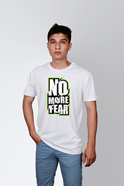 ErTaPassage Alb cu imprimeu Bărbați tricou - Nu mai areți să vă speriați T787...