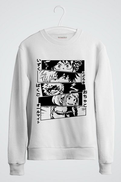 karikatürstore My Hero Academia Team Printed Anime Sweatshirt
