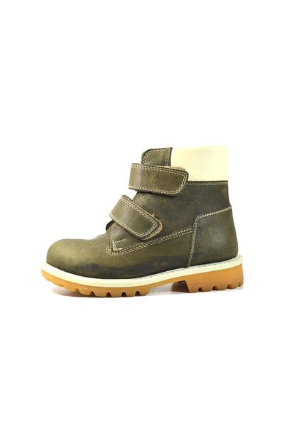Toddler T.1023 Δερμάτινες Χακί Μπότες για αγόρια με λάδι