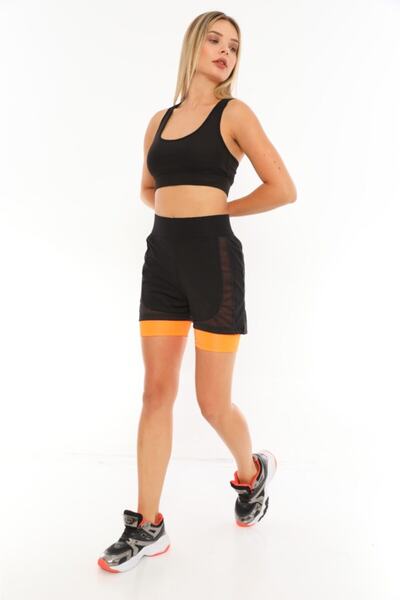 Ligossi Women's Orange Sea Shorts with Side Mesh