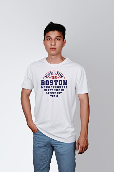 ErTaPassage Ανδρικό μπλουζάκι White Athletic με τύπωμα - T7580002