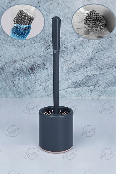 vipgross Perie rotundă din silicon pentru scaun de toaletă - Antibacteriană, Gri, Skf-01/M2