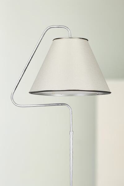 VENON Aydınlatma Lambader Silver Mia Üçgen Gümüş Patine (silver Çember) Krem Şapka