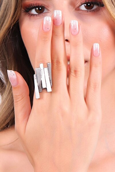 LABALABA Kadın Antik Gümüş Kaplama Ayarlanabilir Çubuk Formlu Bohem Yüzük