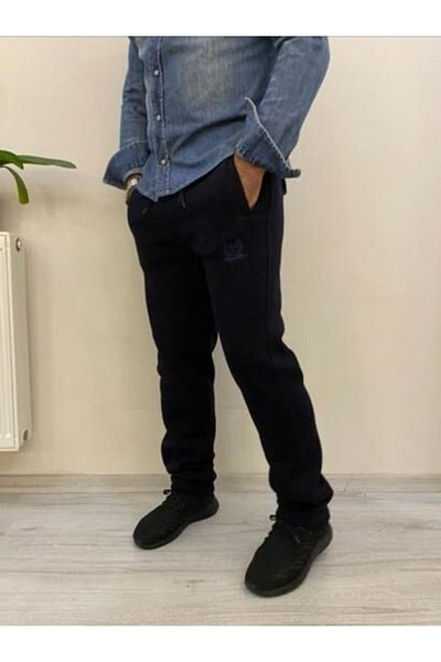 BENESSE Φούτερ Unisex με τρεις κλωστές Navy Blue Flat Leg