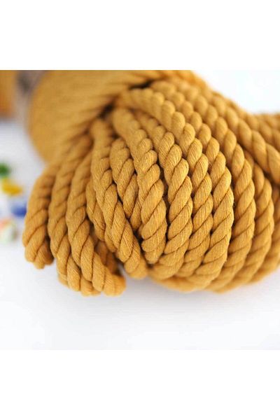 Ritzz 10mm // 3 Twist // Βαμβακερό σχοινί // Μουστάρδα / 500 γραμμάρια