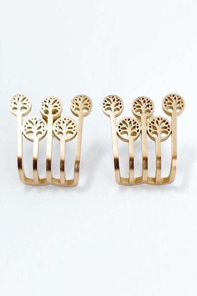 axexuar Rose Color Elegant 316l Women's Steel Earrings with Tree of Life Motif - Stainless Non-Tarnish Double Sold