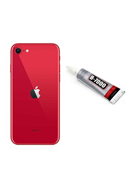 instatech Apple Iphone Se 2020 Arka Kapak Batarya Pil Kapağı + Yapıştırıcı Hediye - Kırmızı