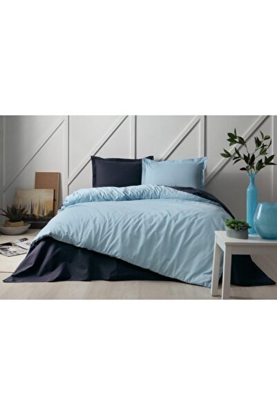 Özdilek طقم غطاء لحاف Colormix عادي نعناع نيلي مزدوج Ranforce