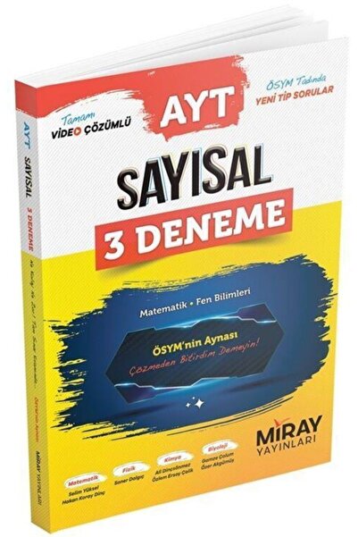Genel Markalar Aydın Yayınları Miray Yayın Ayt Sayısal 3 Deneme Matematik-fen...