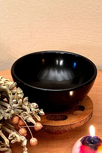FANTASTİK SANAT ATÖLYESİ Decorative Gift Incense Holder Candle Holder - Metallic Shiny Black Color Luxury Series Incense And Ritual Container