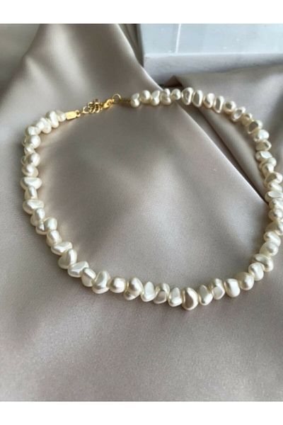 fullcontrol Women's Baroque Look White Pearl Necklace