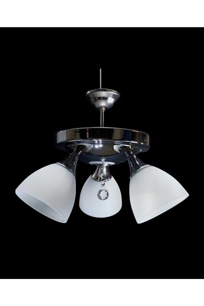 Uçar Chrome 3-Piece White Glass Tray