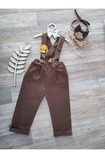 Feriatolye Brown Salopet Suit Safari Concept Baby Boy Birthday Outfit