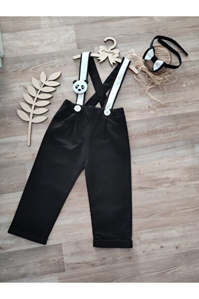 Feriatolye Panda Konsepti Erkek Bebek Kışlık Siyah Salopet