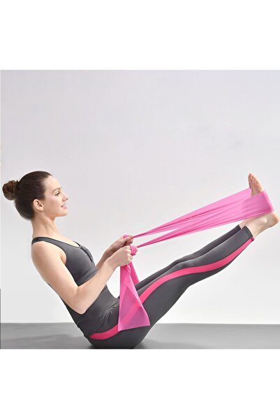 Leyaton Elastik Genişletici Streç Egzersiz Lastik Bant Fitness Ekipmanları Pembe