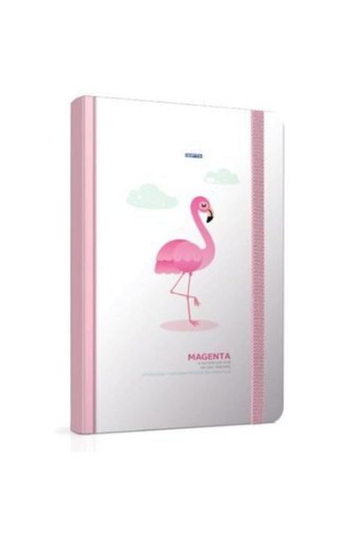 Gıpta Cusătură cu fir magenta Caiet cu copertă rigidă cu rigle