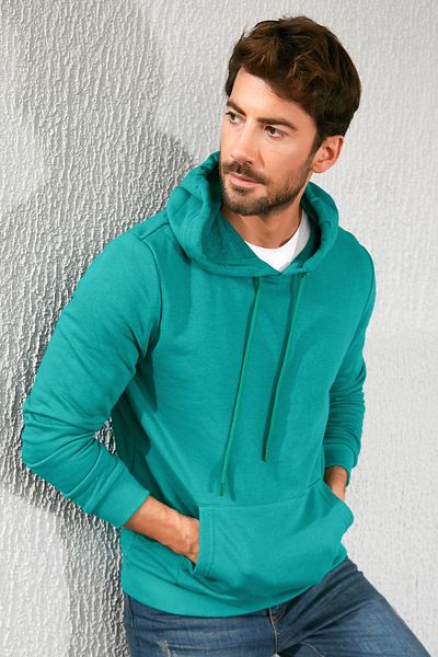 Sateen Men Benetton – Grünes Sweatshirt mit Kängurutasche für Herren