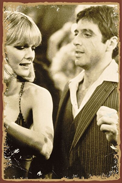 Hayal Poster Scar Face Retro Ahşap Poster