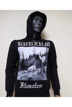 StudyoUmitTi ort Burzum Filosefem Metal Band Bask l Kapu onlu Fermuarl Sweatshirt Fiyat Yorumlar Trendyol