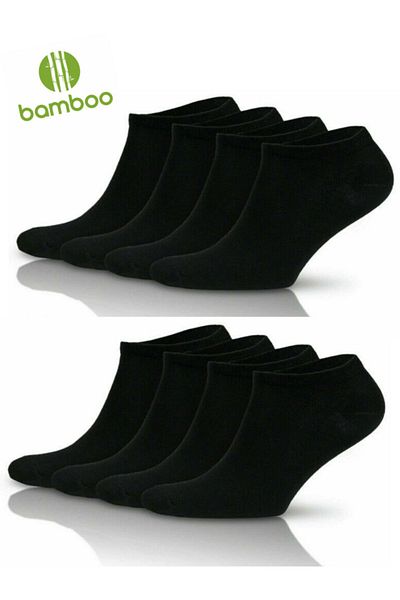socksbox Συσκευασία 8 κάλτσες μπαμπού χωρίς ραφή μαύρα μποτάκια / Unisex