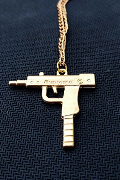 Therapy Aksesuar Uzi Başlıklı Altın Renk Erkek Kolye