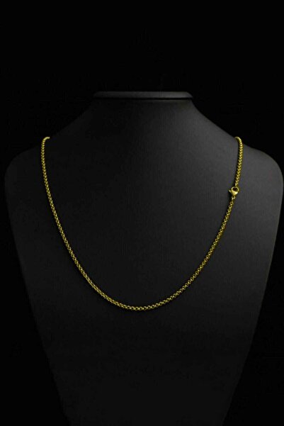 The Collection 1,5 Mm Forse Unisex Altın Kaplama Zincir Kolye En Ince 55 Cm