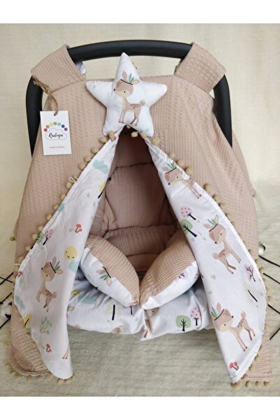 Raduga Collection Puset Örtüsü+puset Minderi+puset Çarşafı 3'lü Set Bej Orman...