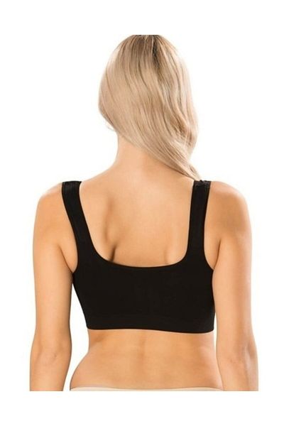 by HW Women's Black Bamboo Pad Thick Strap Bustier Bra Pack of 2