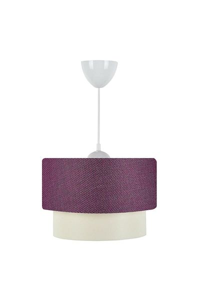 EvLight Triple Room Set Chandelier And Wooden Lampshade Purple