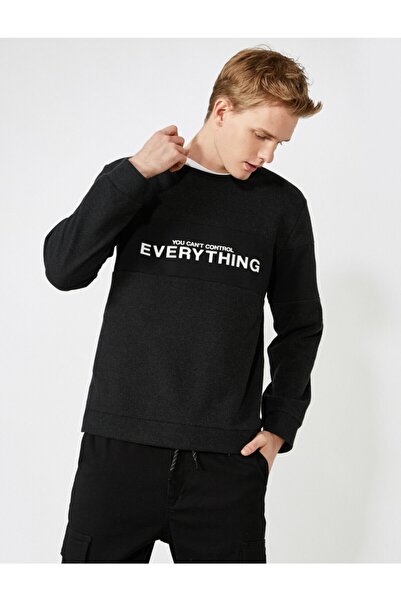 Koton Sloganlı Sweatshirt Bisiklet Yaka