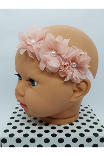 Melkady Aksesuar Melkady 280pu - Baby Headband with Pearls and Flowers (0-6 M...