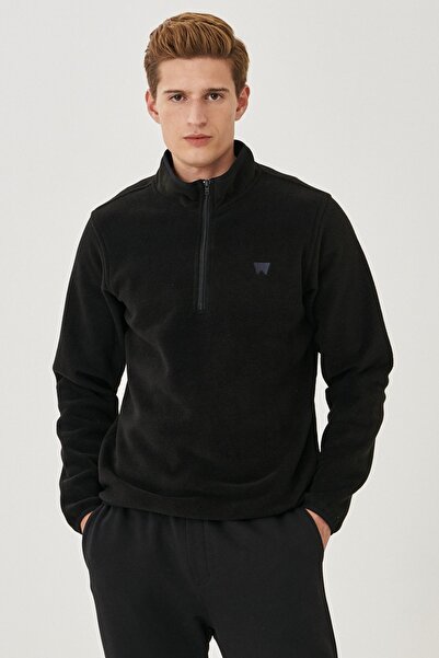 WRANGLER Regular Fit Regular Cut Half Zipper Polar-black
