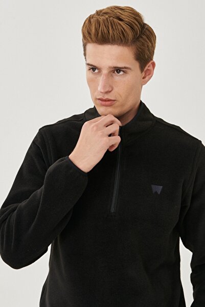 WRANGLER Regular Fit Regular Cut Half Zipper Polar-black